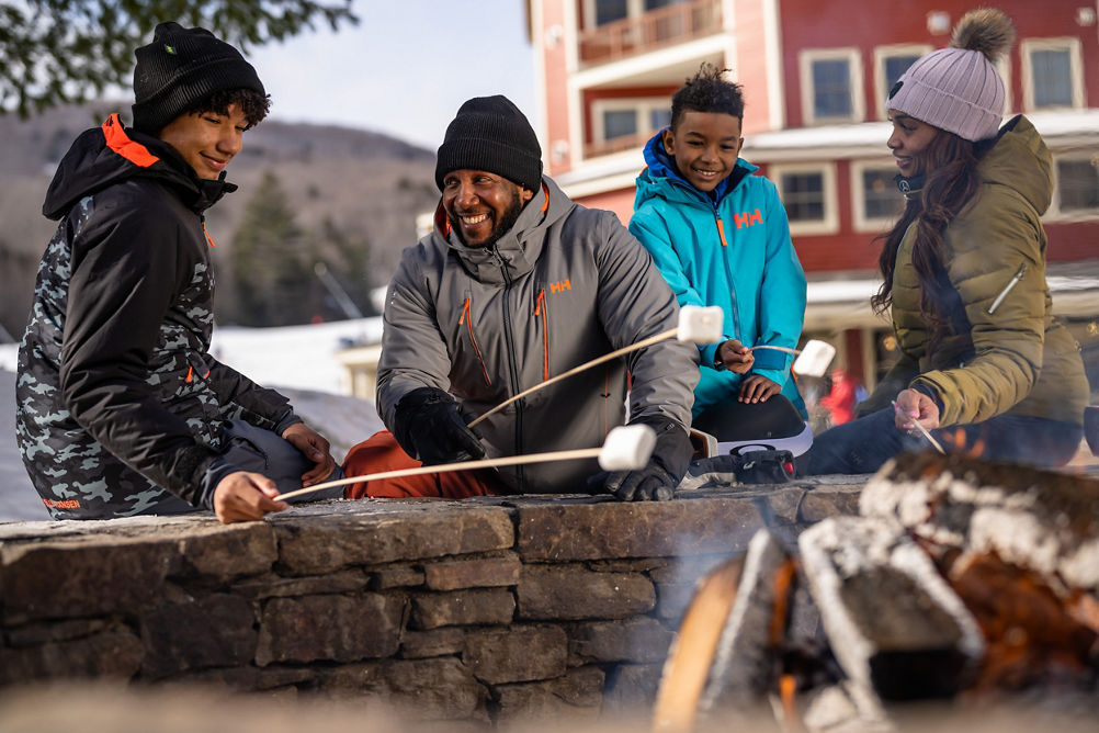 Family Roasting Marshmallows at Okemo