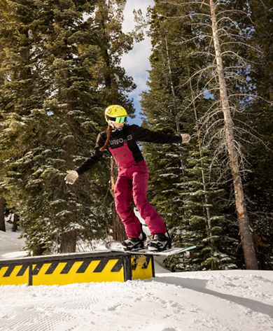 Woman Snowboarder in Northstar Terrain Park