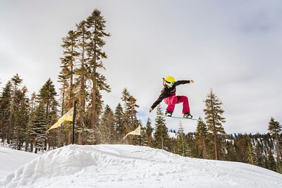Woman Snowboarder in Northstar Terrain Park