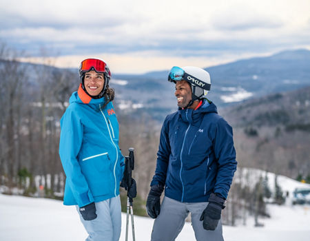 Friends Standing at the Top of the Hill Before Hitting a Run at Hunter