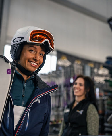 Resort Guest Picking Up Rental Equipment at Hunter