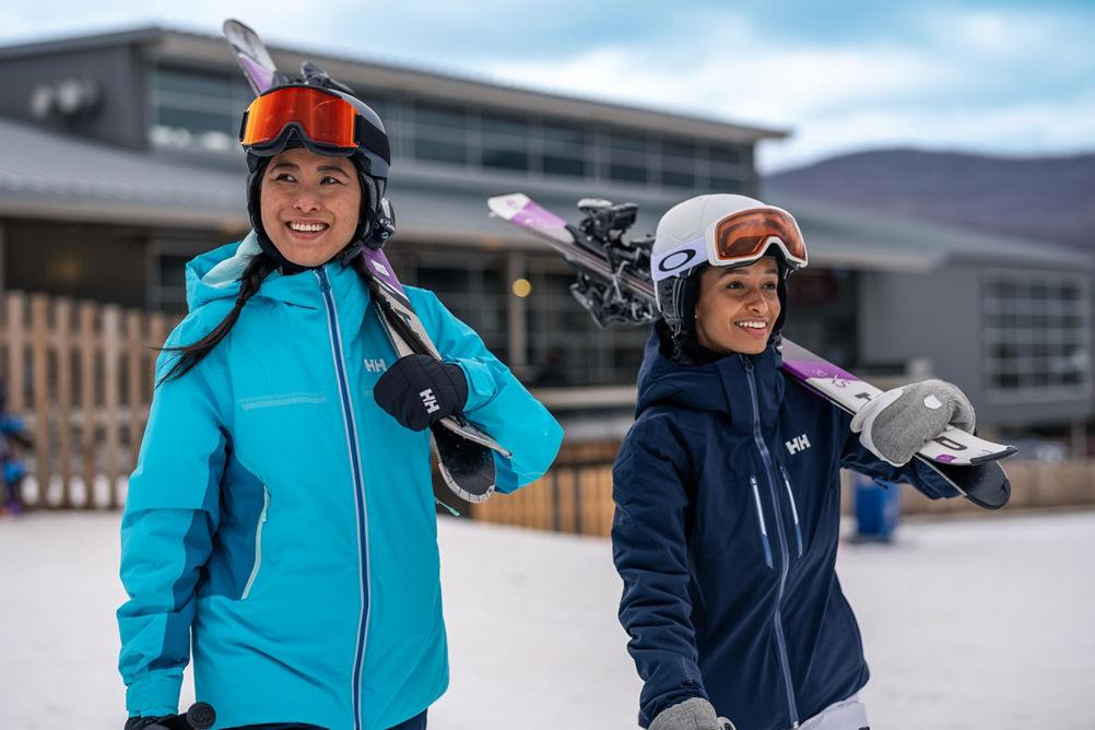 Resort Guests Walking to Lift at Hunter