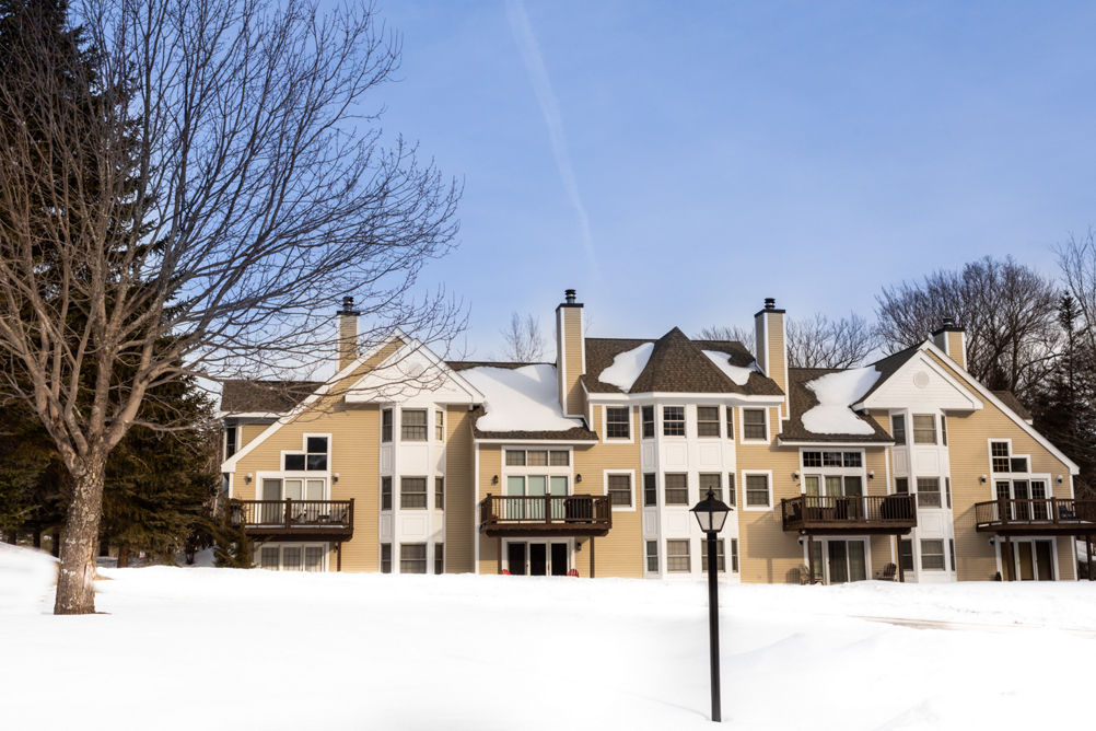 Wintry Exterior of Greenspring Townhomes at Mount Snow