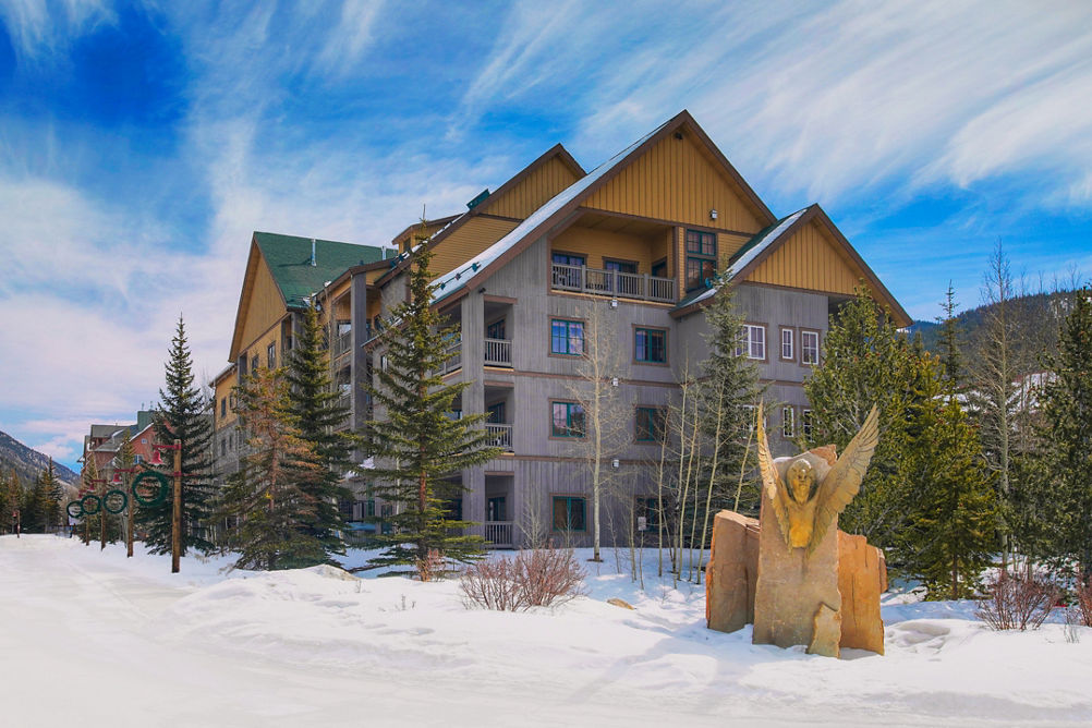 Exterior of the Expedition Station Condominiums in River Run Village at Keystone Mountain Resort