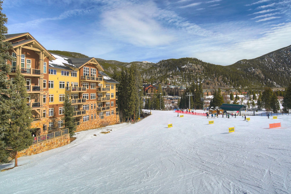 View of the Exterior of the Lone Eagle Condominiums from a Ski Run at Keystone Mountain Resort 