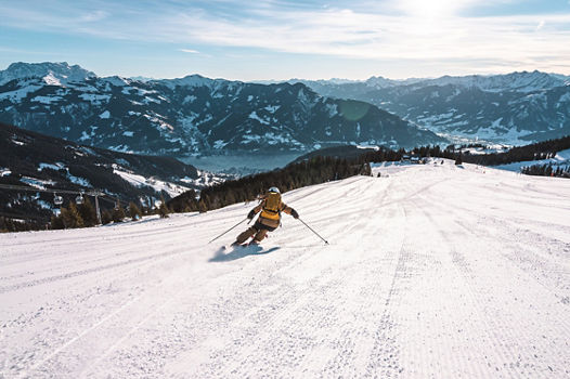 Skier on Groomed Trail at Schmittenh�he