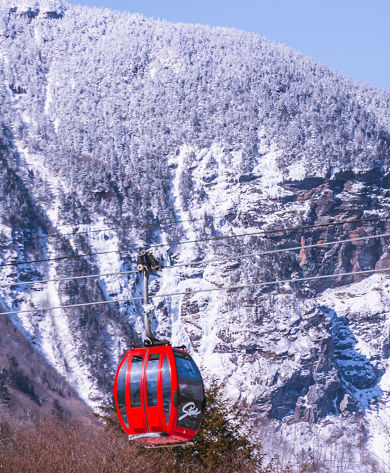 Wintry Scenic View of Chairlifts at Stowe