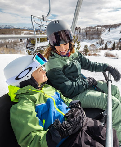 Clair and Donovan Jackson Riding Chairlift
