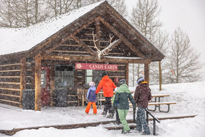 Family Visiting Candy Cabin at Beaver Creek