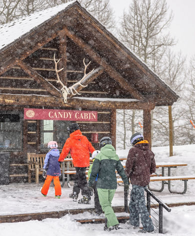 Family Visiting Candy Cabin at Beaver Creek