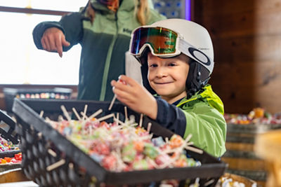 Family Visiting Candy Cabin at Beaver Creek