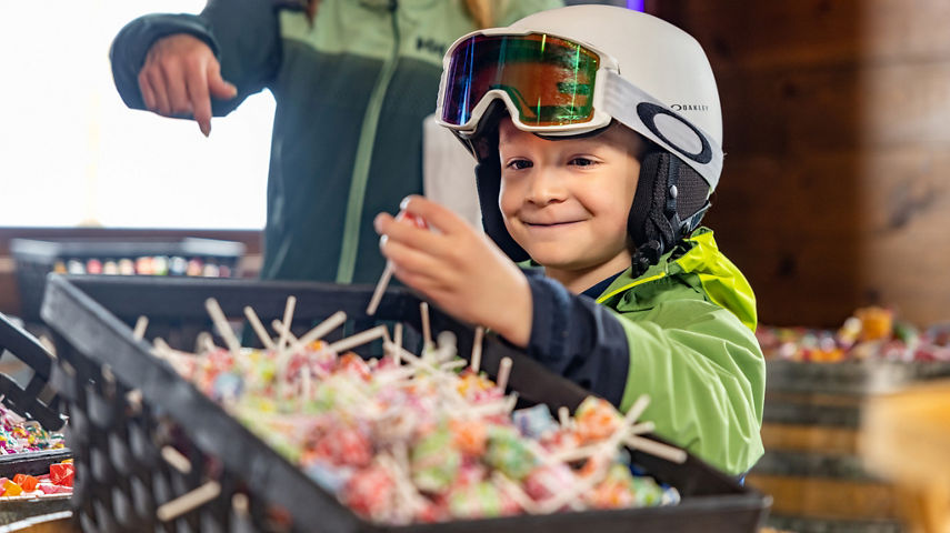 Family Visiting Candy Cabin at Beaver Creek