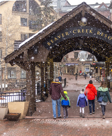 Family Strolling through Beaver Creek Village