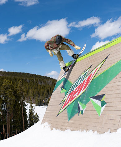 Mountain Dew Wall Ride at the Terrain Park in Breckenridge
