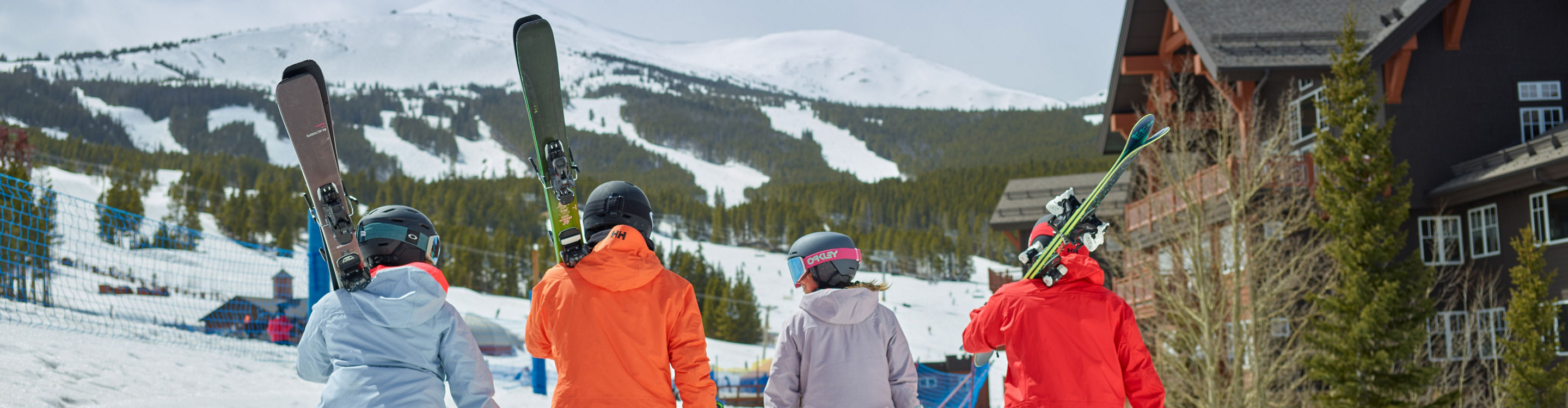 Friends Heading to Ski from One Ski Hill at Breckenridge Resort
