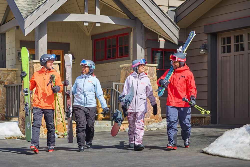 Friends Heading to Ski from Mountain Thunder Lodge at Breckenridge Resort