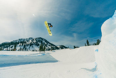 Guests throwing down in the Terrain Park at Stevens Pass