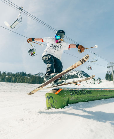 Guests throwing down in the Terrain Park at Stevens Pass