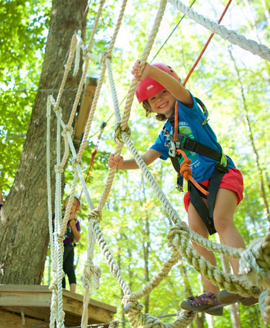 Sunapee Family on Challenge Course in the Summer