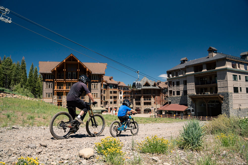 Father and Son mtn bike at Northstar