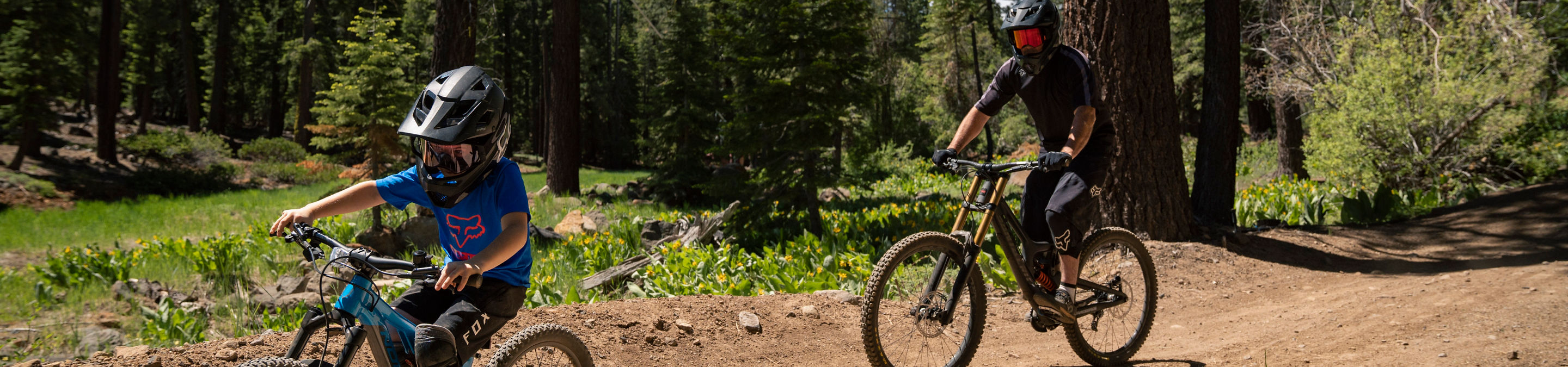 Father and Son mtn bike at Northstar