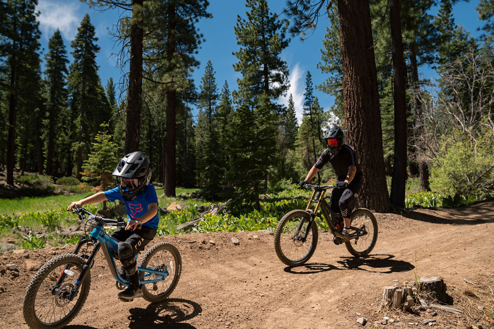 Father and Son mtn bike at Northstar