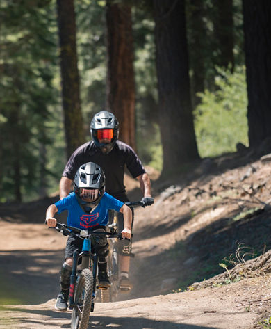 Father and Son mtn bike at Northstar
