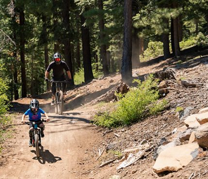 Father and Son mtn bike at Northstar