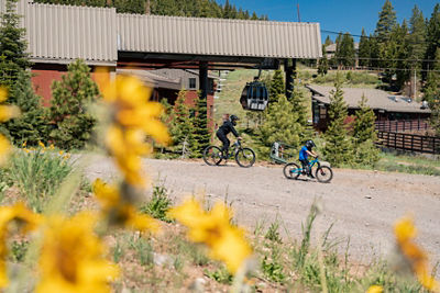 Father and Son mtn bike at Northstar