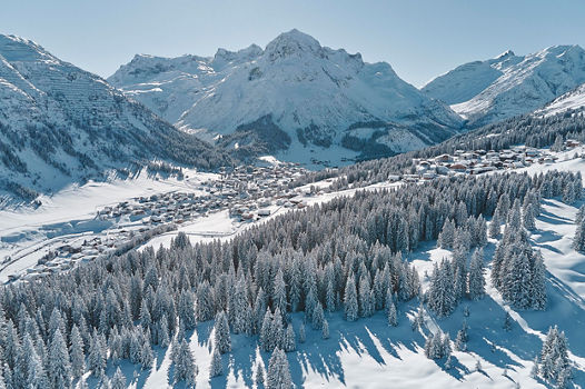 Aerial Scenic View of Arlberg