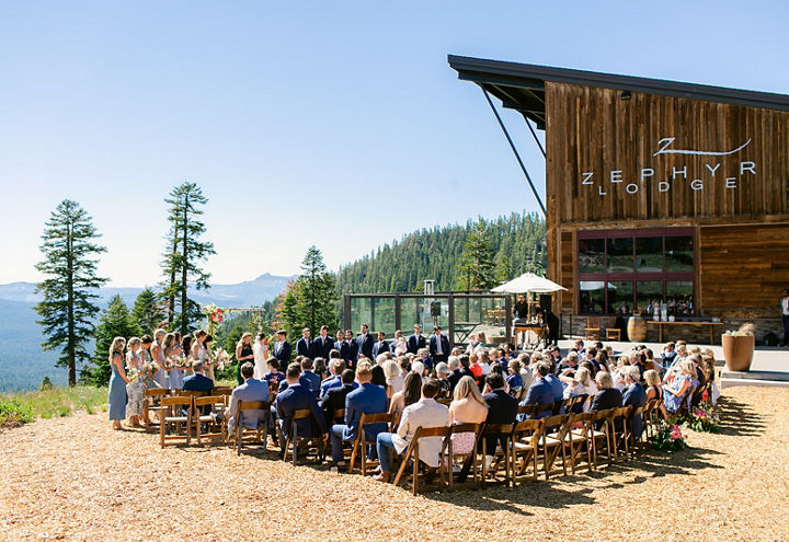 Summer Wedding Ceremony at Zephyr Lodge at Northstar