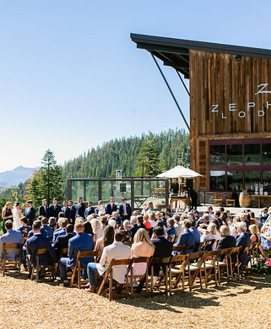 Summer Wedding Ceremony at Zephyr Lodge at Northstar