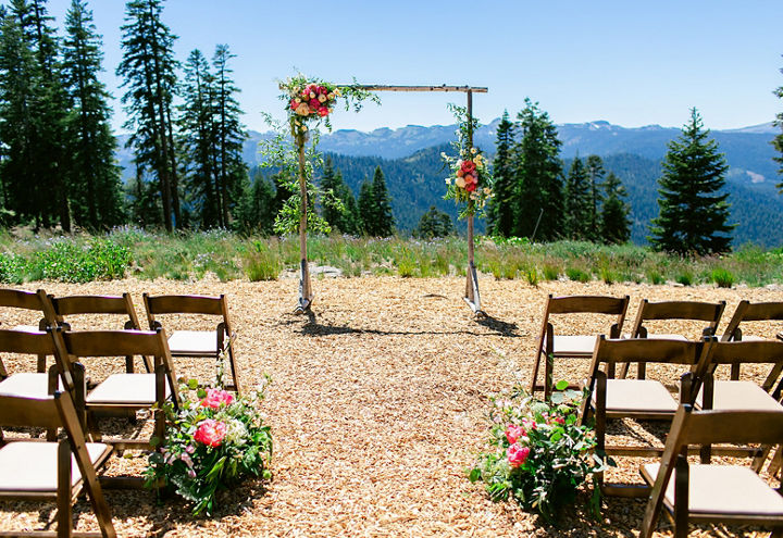 Summer Wedding Ceremony at Zephyr Lodge at Northstar