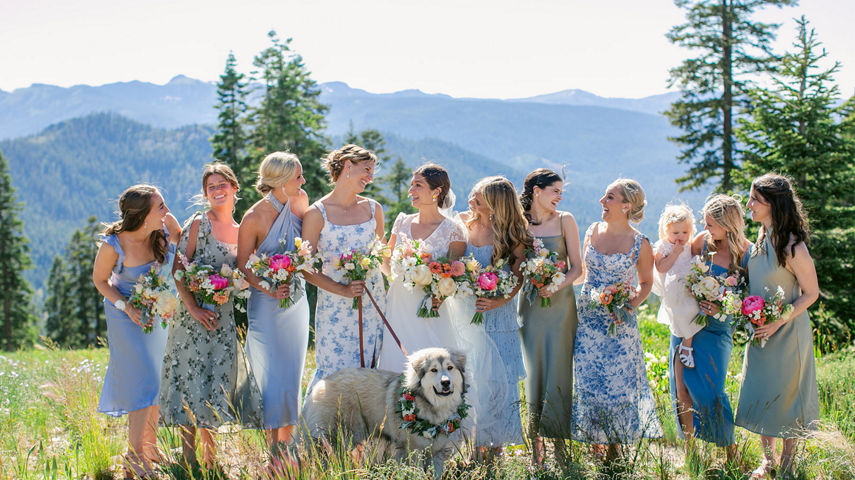 Summer Wedding Bridal Party Images at Zephyr Lodge at Northstar