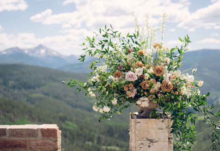 Summer Wedding Ceremony at Holy Cross Event Deck at Vail