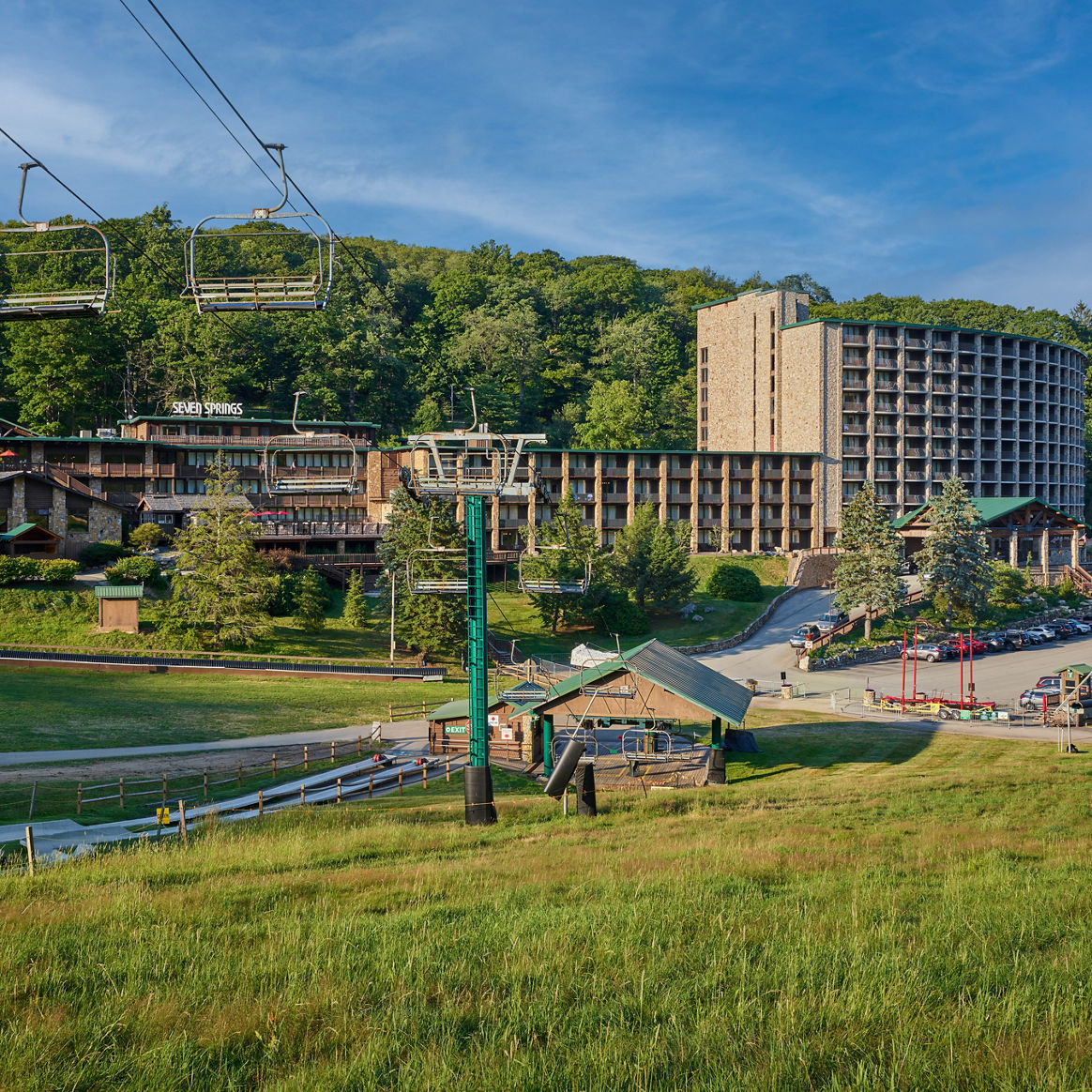 Exterior of Main Lodge at Seven Springs Mountain Resort
