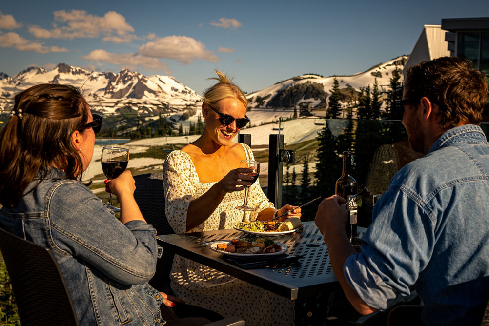 Enjoying Wine on the Roundhouse Patio