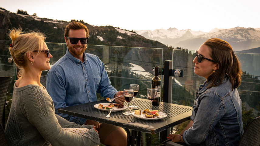Discussing over dinner at the mountain top feast
