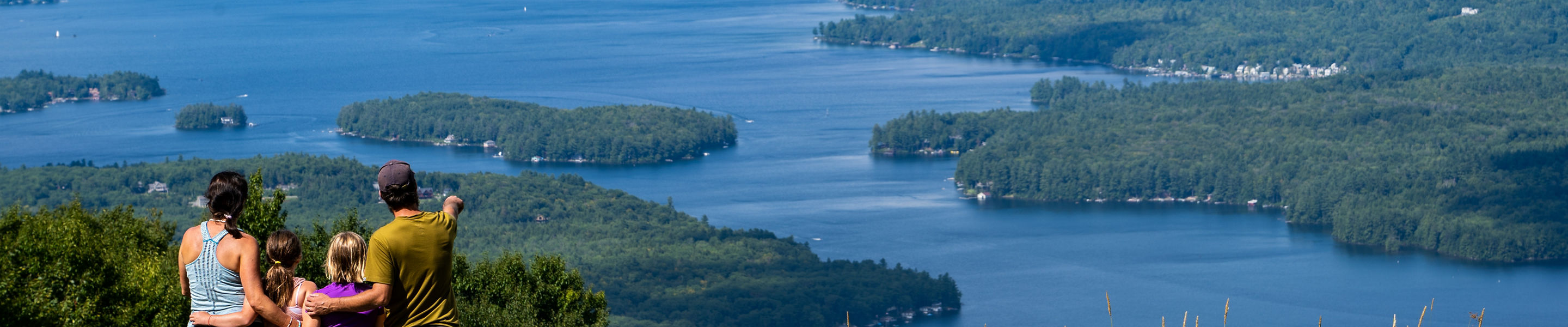 Family Enjoying the View of Lake Sunapee
