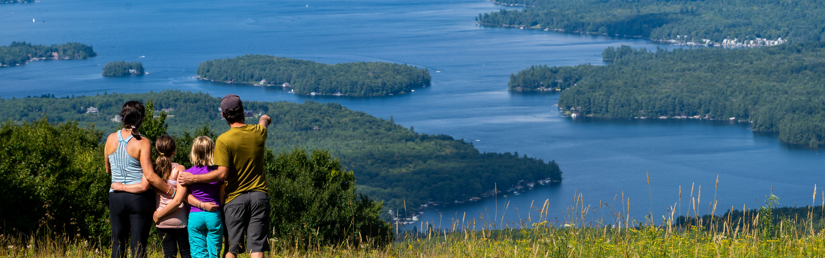 Family Enjoying the View of Lake Sunapee