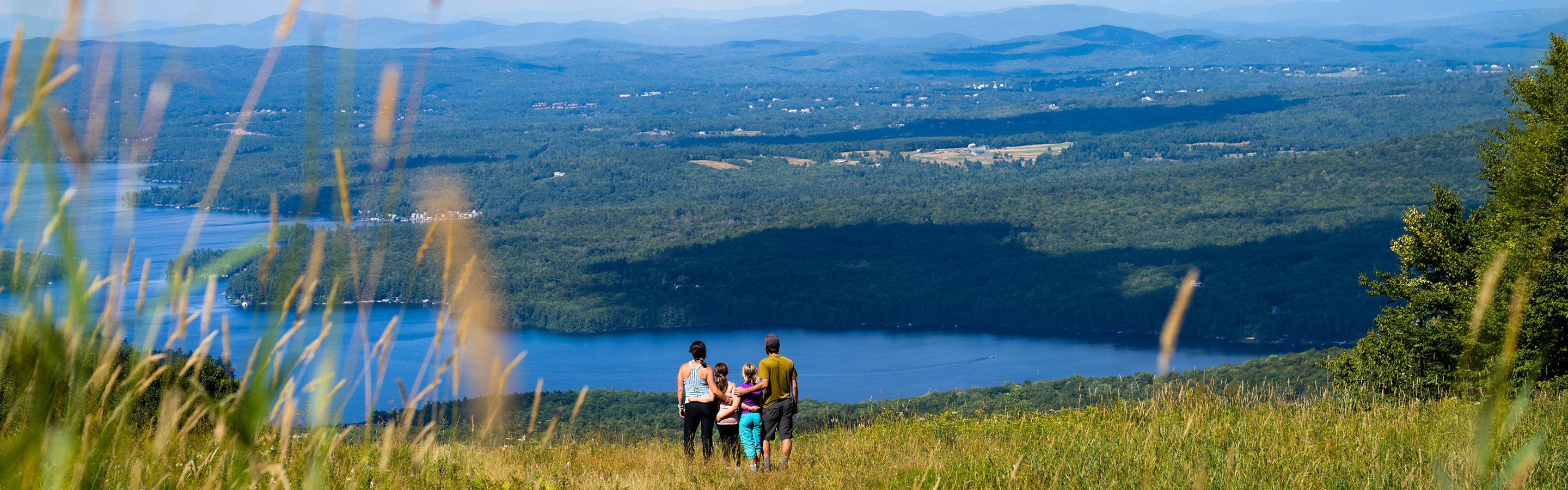 Family Enjoying the View of Lake Sunapee