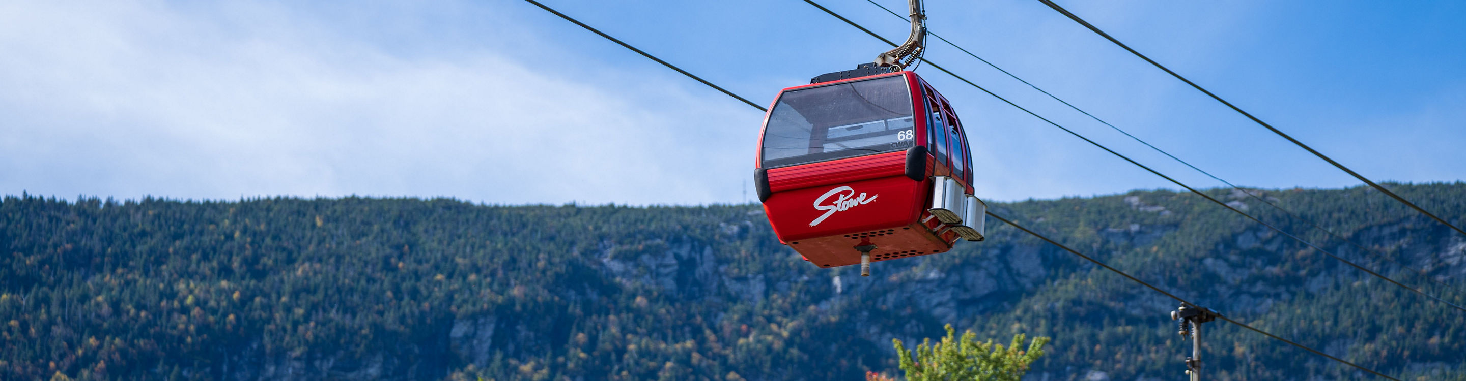 Scenic View of Bright Red Gondolas at Stowe