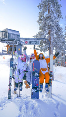 Skiers and Rider excited at Keystone Halloween Week