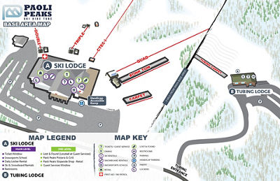Paoli Peaks Winter Base Area Map Updated