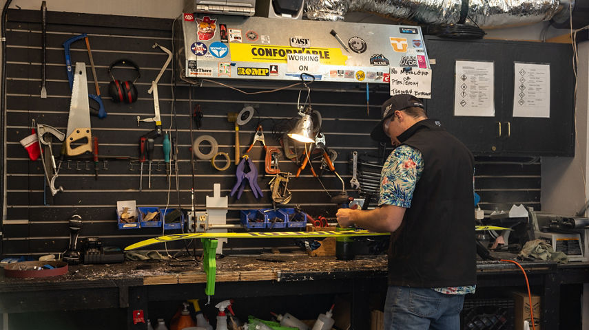 Employee Tunes Up Gear at Crested Butte Mountain Resort Tuning & Repair Shop
