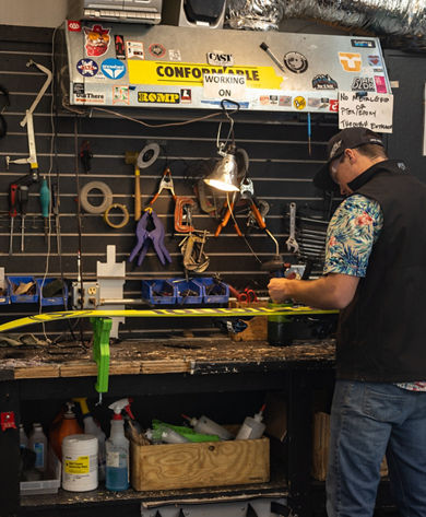 Employee Tunes Up Gear at Crested Butte Mountain Resort Tuning & Repair Shop