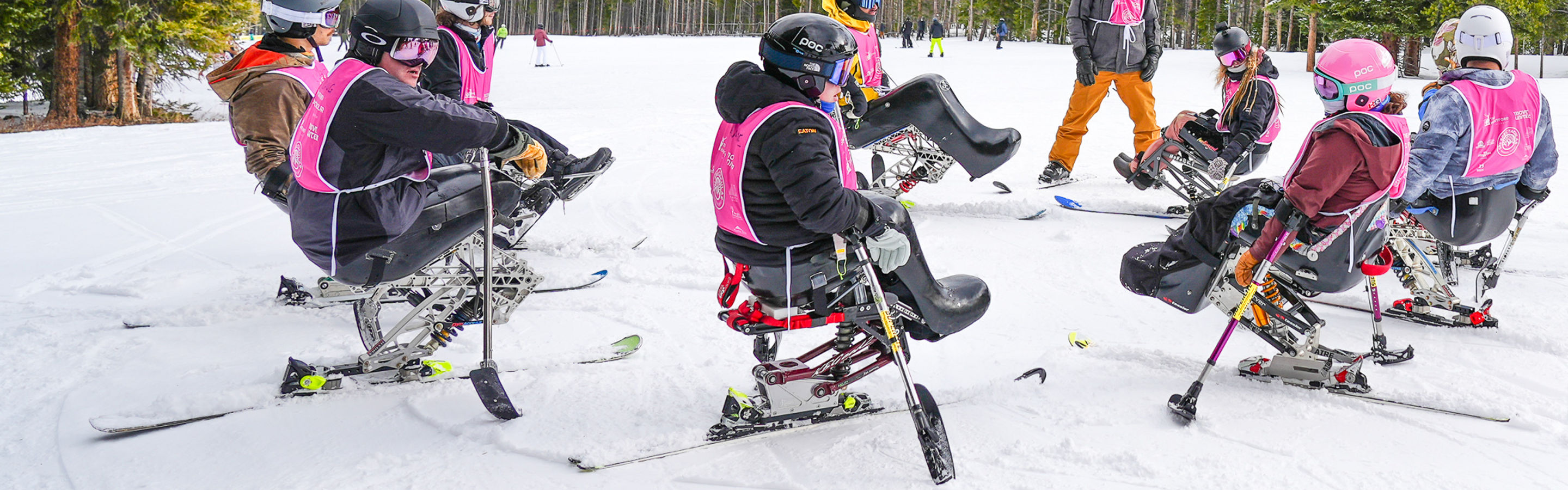 Group of adaptive skiers at Breck Ski Spectacular