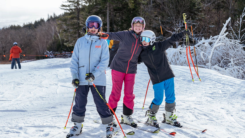 Kids Pose on Mountain at Crotched
