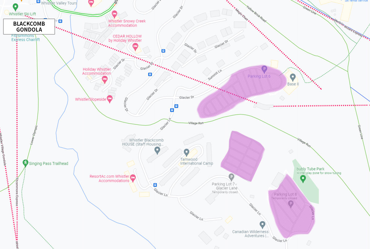 Whistler Blackcomb - Parking Day Lots 6-8 Maps