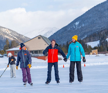 Friends Enjoy Ice Skating at Keystone Resort